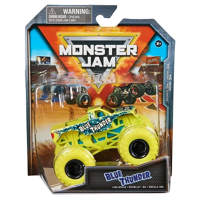 Monster Jam, Official Blue Thunder Monster Truck, Die-Cast Vehicle, 1:64 Scale, Kids Toys for Boys Ages 3 and up, Blue Thunder