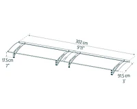 CANOPIA by PALRAM Aquila 3 ft. x 10 ft. Door and Window Fixed Awning - Grey