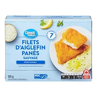 Great Value Crispy Breaded Haddock Fish Fillets, 585 g