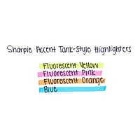 Sharpie Tank Highlighters, Assorted Colours, Chisel Tip, 4 Count