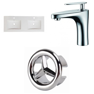 American Imaginations 21-in. W 3H4-in. Ceramic Top Set In White Color - Overflow Drain Incl. AI-24180