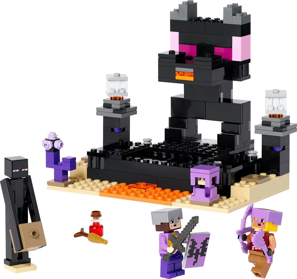 LEGO Minecraft The End Arena, Ender Dragon Battle Set 21242, Multiplayer Set Includes Mobs, Shulker and Enderman, Minecraft Gift and Educational Holiday Toy for Kids, Boys and Girls, Includes 252 Pieces, Ages 8+