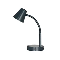 Lampe de bureau DEL gris foncé avec port USB, Mainstays