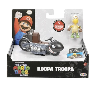 Super Mario Bros Le Film – Figurine 2,5" avec Voiture de course à tirer vers l'arrière - Koopa Troopa