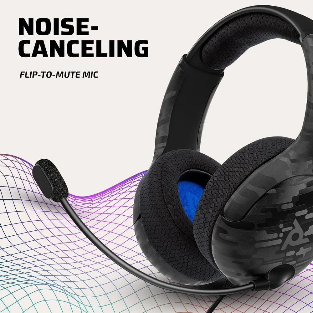 PDP Gaming LVL50 Wired Stereo Gaming Headset: Black Camo - PlayStation 5, PlayStation 4
