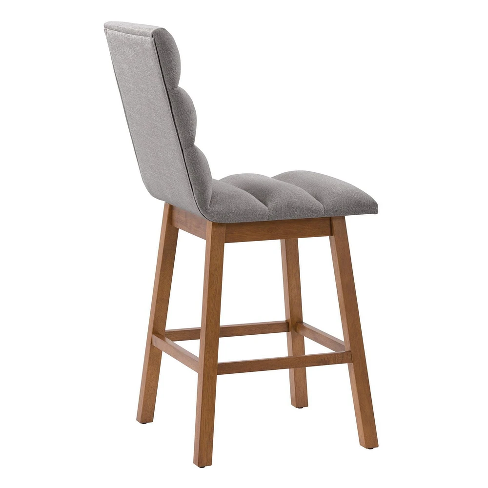 Tabouret de bar à rainures en tissu rembourré, lot de 2