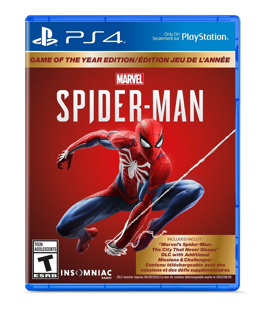 Jeu vidéo Marvel Spider-Man édition Jeu de l'année pour PS4 Playstation 4