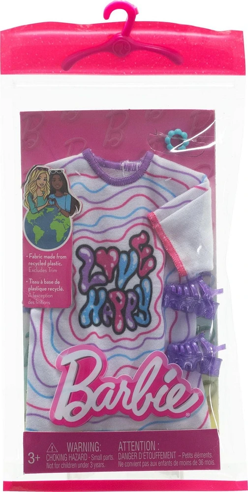 Barbie Doll Clothing, Fashion Pack with Oversized T-shirt Dress & Accessories (1 Outfit)