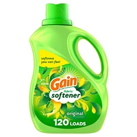 Assouplissant textile liquide Gain pour la lessive, parfum Original, compatible avec les laveuses HE 2.63L