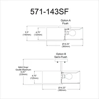 Dainolite 571-143SF-PC-GRY Grey Semi-Flush Mount