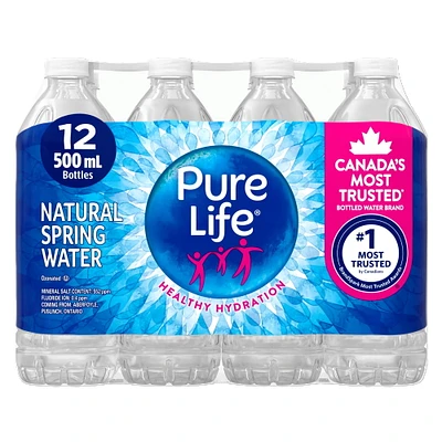 Pure Life Natural Spring Water 12x500ml, 12x500ml