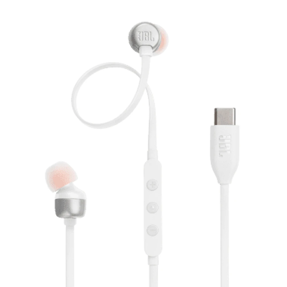 JBL Tune 310C USB Écouteurs filaires Hi-Res - Blanc