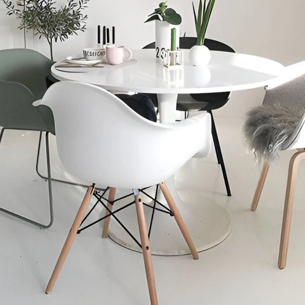 Chaises baquets en plastique blanc de la collection Heavenly, lot de 2
