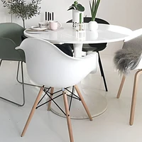 Chaises baquets en plastique blanc de la collection Heavenly, lot de 2