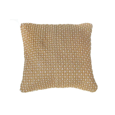 Microfibre Handloom Cushion Ochère 18 X 18 - Ensemble De 2