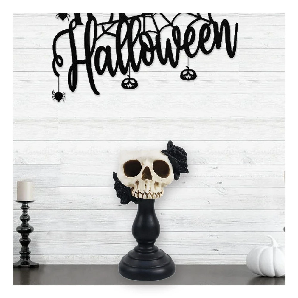 Skull with black Rose