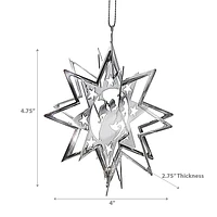 Christmas Spinning Silver Star Metal Ornement Angel - Ensemble De 12