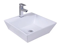 American Imaginations AI-31399 16,5 pouces W au-dessus du navire blanc de compteur pour le perçage de centre de 1 trou