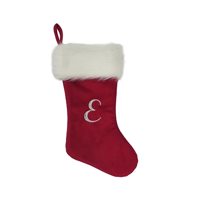 Holiday time Velvet Monogram Stocking E
