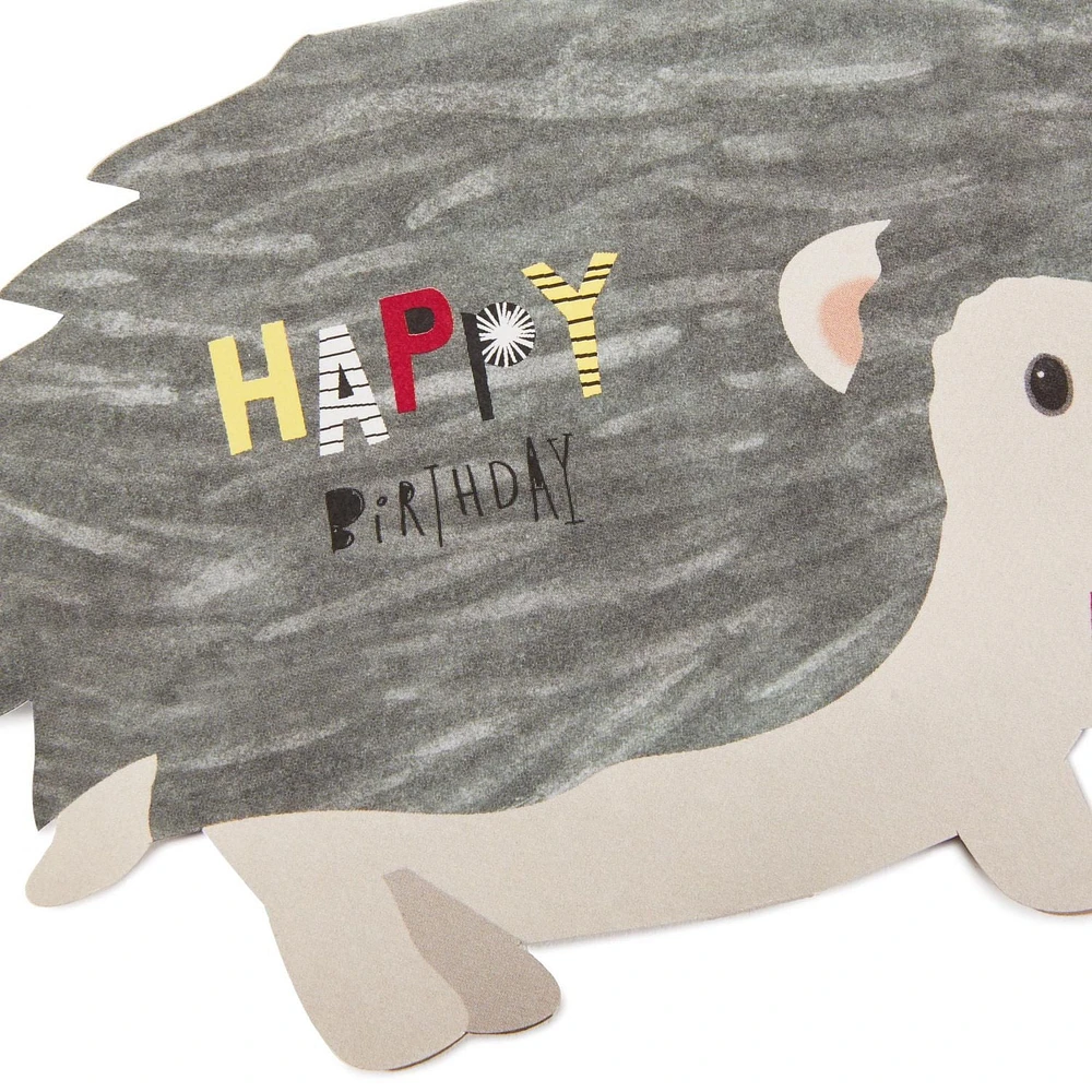 Carte de fête en relief – Hallmark (Hérisson en 3 dimensions, en nid d'abeilles)