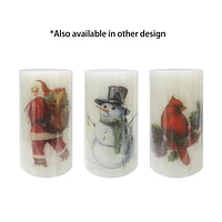 6" Bougie pilier avec père Noël