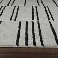 Tapis d'interieur abstrait Rug Branch Domus, creme noir, moderne - Salon, chambre, salle a manger et cuisine<br>