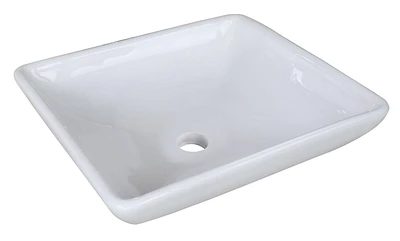 American Imaginations -in. W Above Counter White Bathroom Vessel Sink For 1 Hole Center Drilling AI