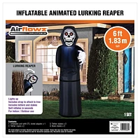 Occasions Airflowz Animated 6ft Gonflable Lurking Reaper w / Red Eyes Lights