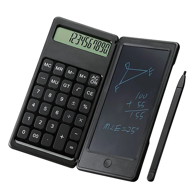 Calculatrice à 12 chiffres avec bloc-notes effaçable et stylet Pen+Gear Alimentée par piles