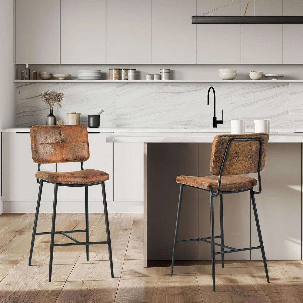 Homycasa Lot de 2 tabourets de bar – Tabourets de comptoir de 27 pouces pour îlot de cuisine