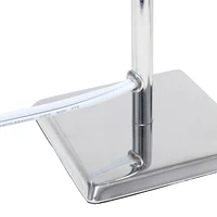 Simple Designs Mini lampe de table chromée avec abat-jour carré en tissu Empire