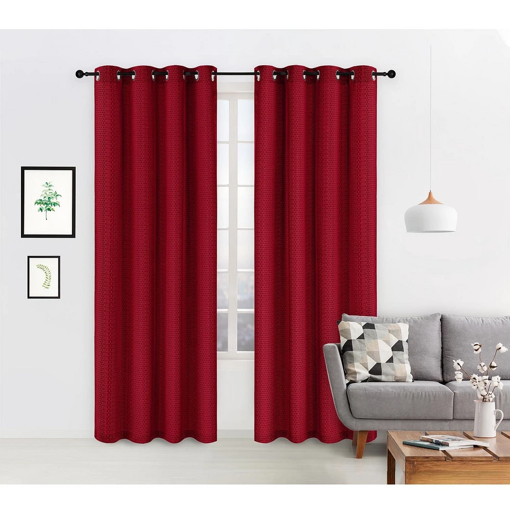 Safdie & Co. Curtain 84L Holli Jacquard Red