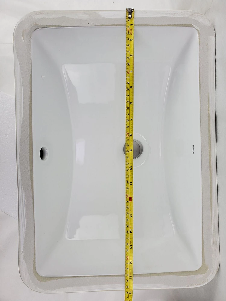 American Imaginations 18-in. W CUPC Rectangle Bathroom Undermount Sink Set In White - White Hardware - Overflow Drain Incl. AI-31844