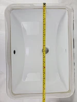 American Imaginations 18-in. W CUPC Rectangle Bathroom Undermount Sink Set In White - White Hardware - Overflow Drain Incl. AI-31844