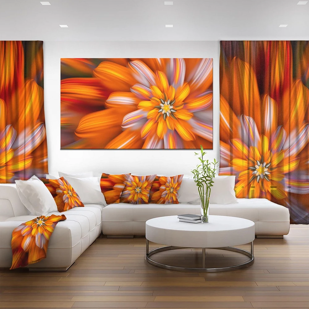 Designart Fleur fractale orange massive Art mural sur toile