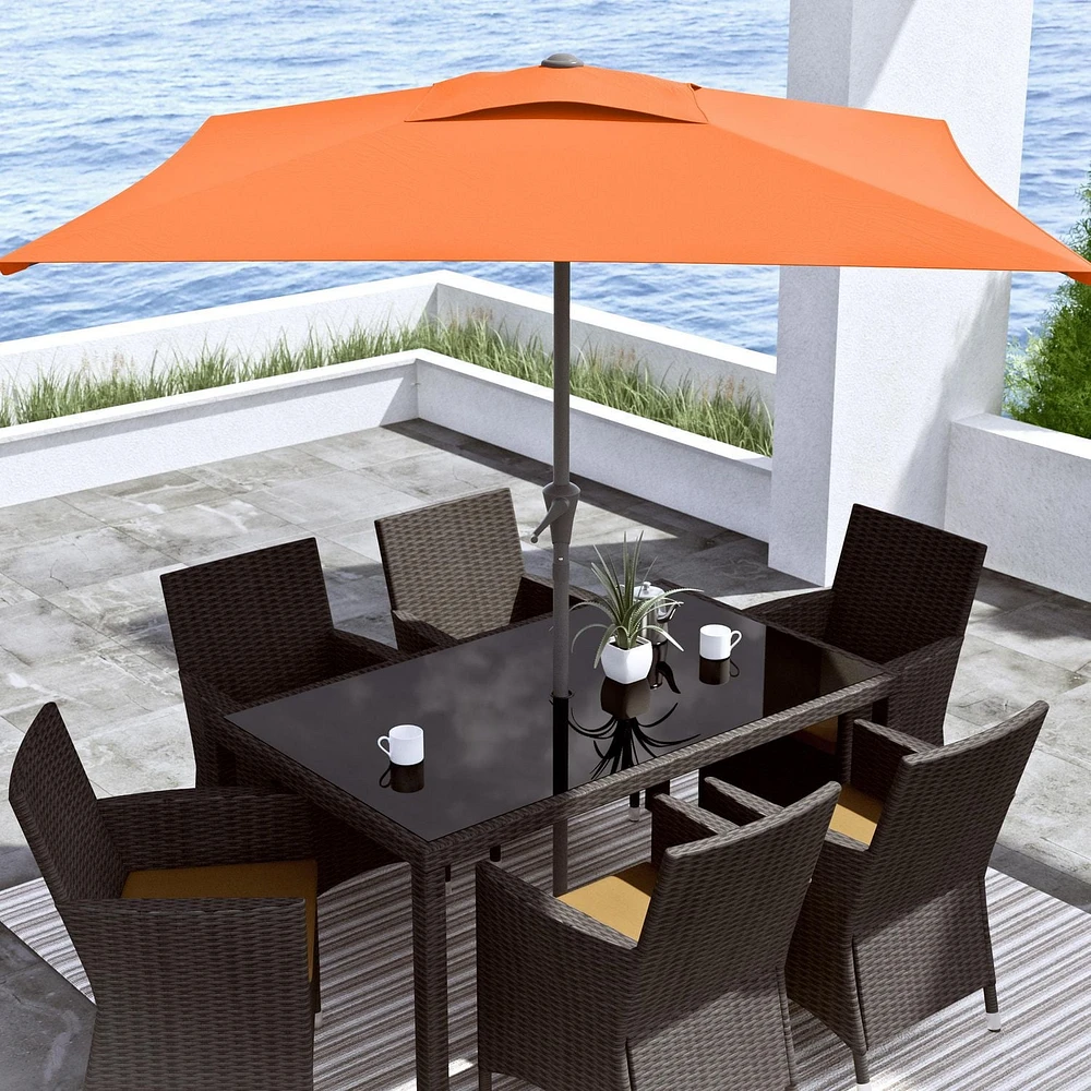 Parasol d'extérieur inclinable en tissu durable de 2 m x 2 m avec cadre en acier CorLiving