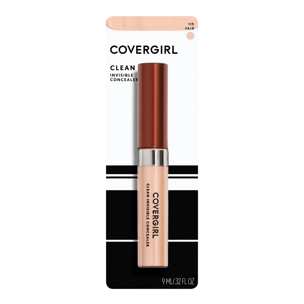 COVERGIRL Clean Invisible Concealer, Sponge-tip wand, creamy lightweight formula, natural finish, dermatologically tested, 100% Cruelty-Free