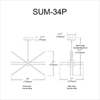Dainolite SUM-34P-MB Matte Black Pendant
