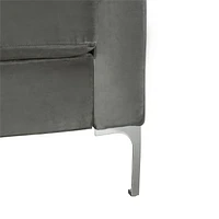 Novogratz Chapman Canapé avec pieds Chrome, velours gris Canapé
