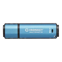 Kingston IronKey Vault Privacy 50 256GB Encrypted USB | FIPS 197 | AES-256bit | BadUSB Attack Protection | Multi-Password Options | IKVP50/256GB