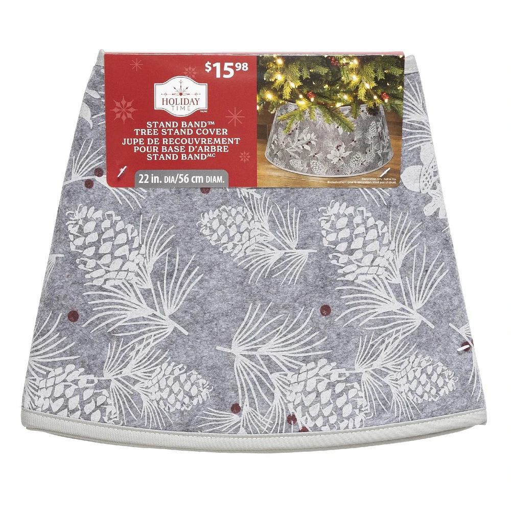 Holiday Time Mottled Felt Stand Band™ Tree Stand Collar with Canvas Trim