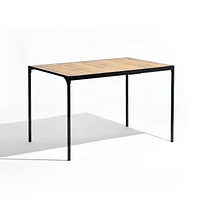 Homy Casa 5-Piece Dining Set, 1 Table with 4 Ergonomic Upholstered Chairs, PVC-Coated Table Top for Dining Room Kitchen Reception Area In, Natural/Espresso Table