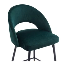 TABOURET DE COMPTOIR EN VELOURS DE COULEUR VERTE