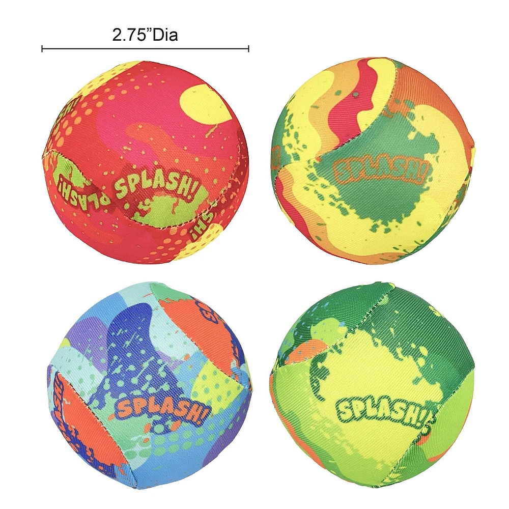 Play Day – Balles éclaboussantes pour piscine, paquet de 4, enfants, divertissement aquatique bain, plage, lac, été, multicolores, dès 3 ans Pack de 4 Balles de Piscine pour Enfants