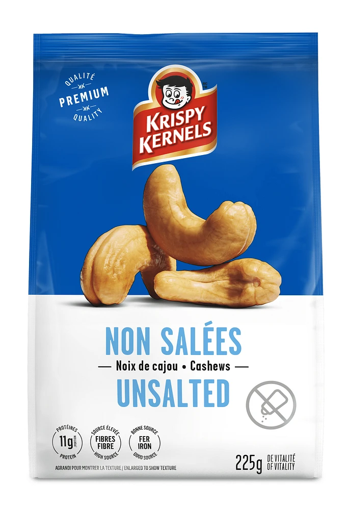 Krispy Kernels Unsalted cashews 225g, 225g