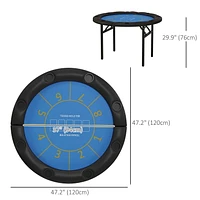 Soozier 47" Foldable Poker Table 8 Player Blackjack Game Table, Black