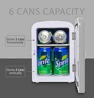 Coors Light Mini Réfrigérateur 6 Canettes, 4.2L, Refroidisseur Personnel pour Aliments, Boissons & Soins de la Peau – Idéal pour Maison, Bureau, Université