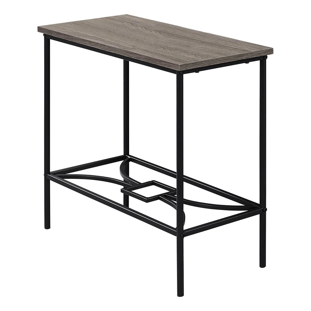 Monarch Specialties Table D'appoint, Côté, Bout, Étroit, Petit, 2 Niveaux, Salon, Chambre À Coucher, Métal, Stratifié, Brun, Noir, Contemporain, Moderne