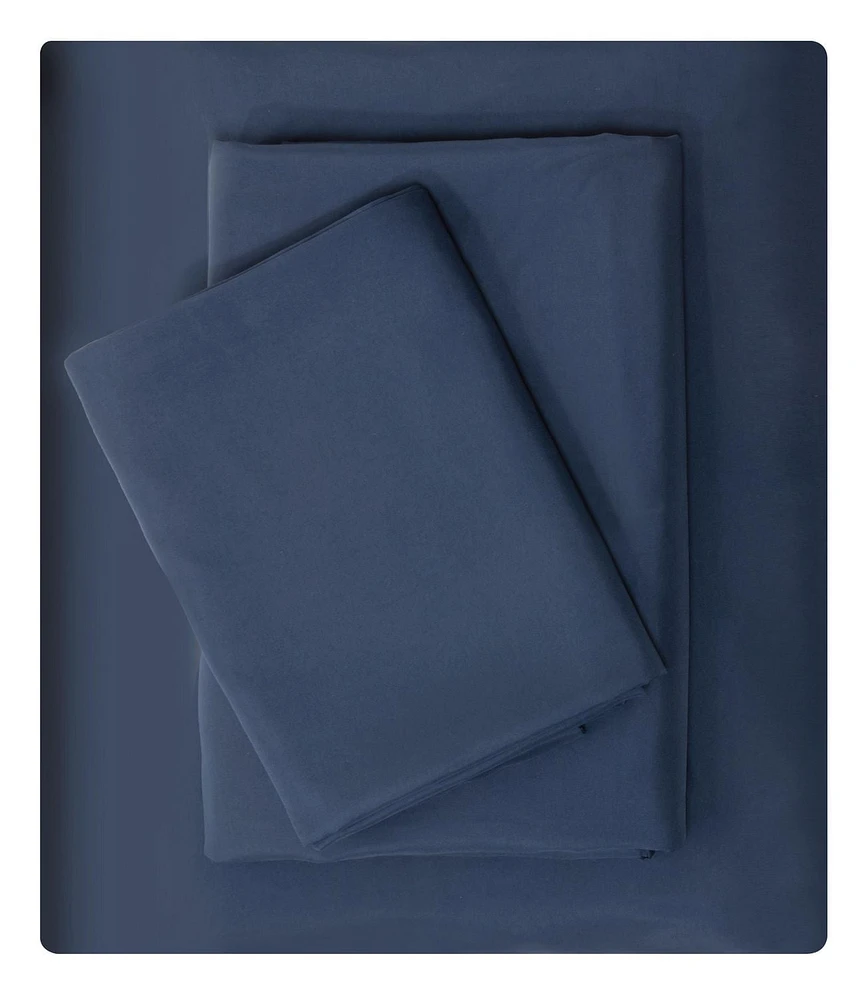 Ensemble de draps en microfibre doux et facile d'entretien Mainstays – Solide Tailles: 1 place, 2 places et grand lit