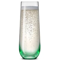 Flûtes à Champagne sans Pied Colorées Hue – 9,4 oz - Ensemble de 6 Coupe élancée et lestée